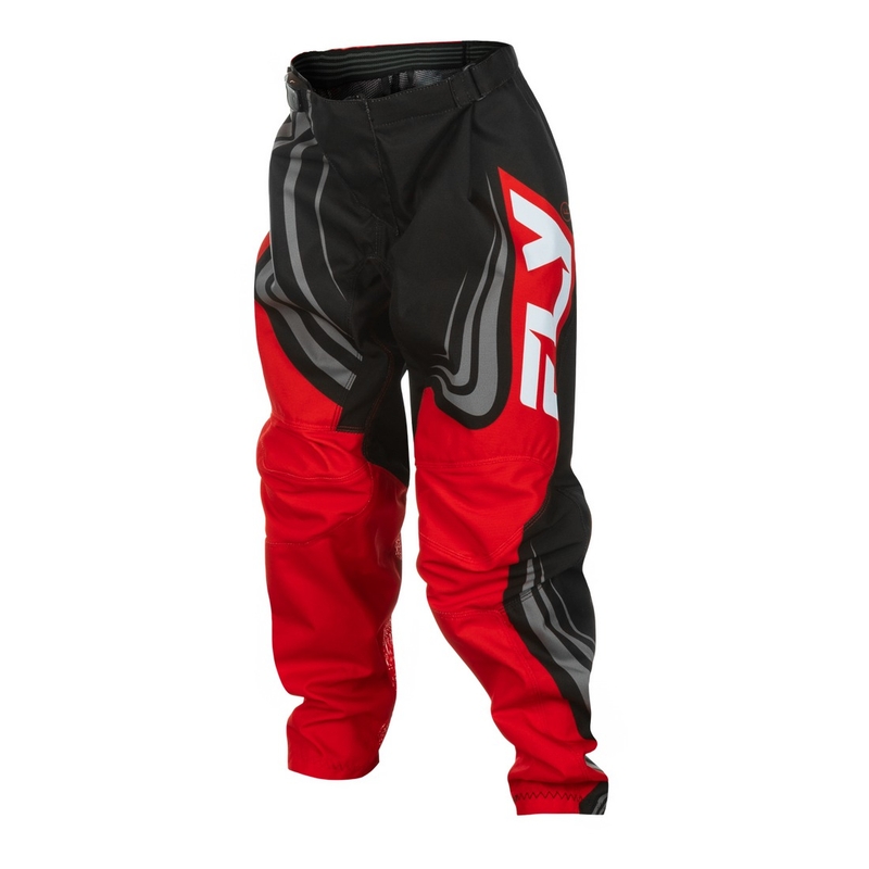 Dziecięce spodnie motocrossowe FLY Racing F-16 czarno-czerwono-białe