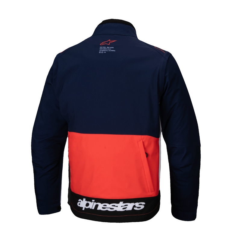Niebiesko-pomarańczowo-biała kurtka softshell Alpinestars Lite Dura Softshell