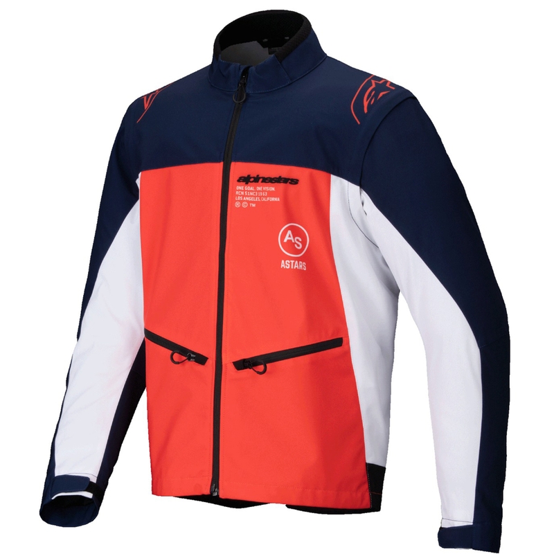 Niebiesko-pomarańczowo-biała kurtka softshell Alpinestars Lite Dura Softshell