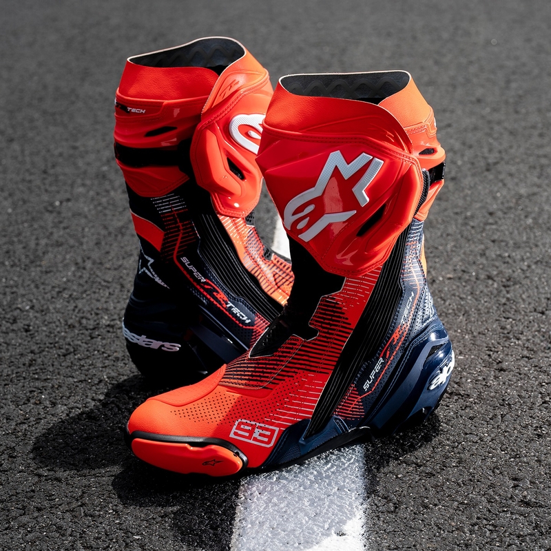 Buty motocyklowe Alpinestars Supertech R Vented Limited Edition MM93 Marc Marquez Fluo czerwono-niebiesko-czarne