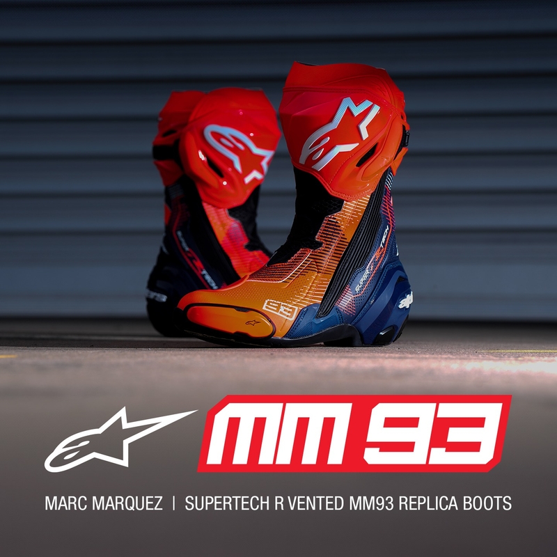 Buty motocyklowe Alpinestars Supertech R Vented Limited Edition MM93 Marc Marquez Fluo czerwono-niebiesko-czarne