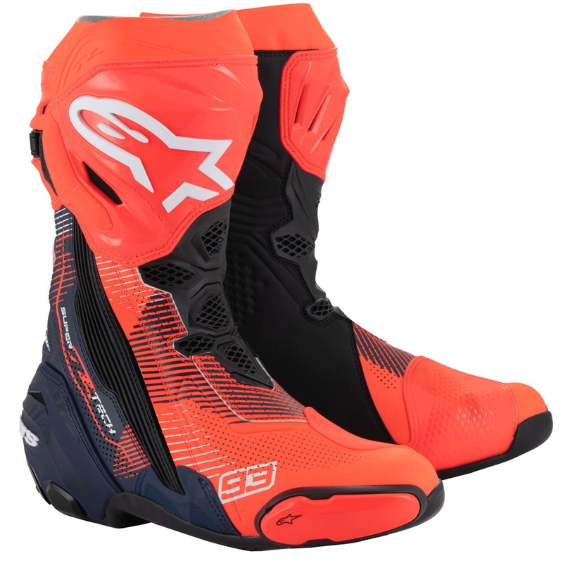 Buty motocyklowe Alpinestars Supertech R Vented Limited Edition MM93 Marc Marquez Fluo czerwono-niebiesko-czarne