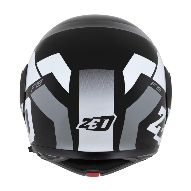 Kask motocyklowy składany ZED F19 czarno-biało-szary