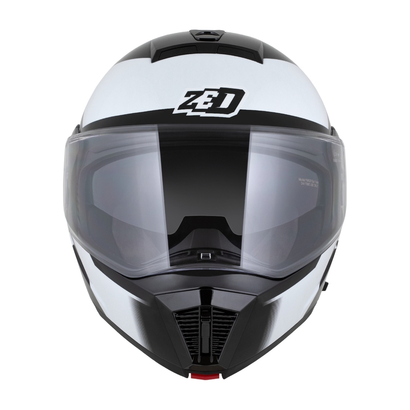 Kask motocyklowy składany ZED F19 czarno-biało-szary