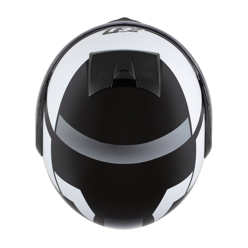 Kask motocyklowy składany ZED F19 czarno-biało-szary