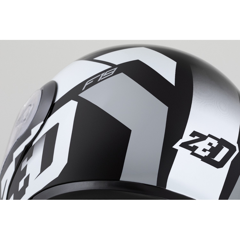 Kask motocyklowy składany ZED F19 czarno-biało-szary