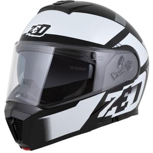 Kask motocyklowy składany ZED F19 czarno-biało-szary