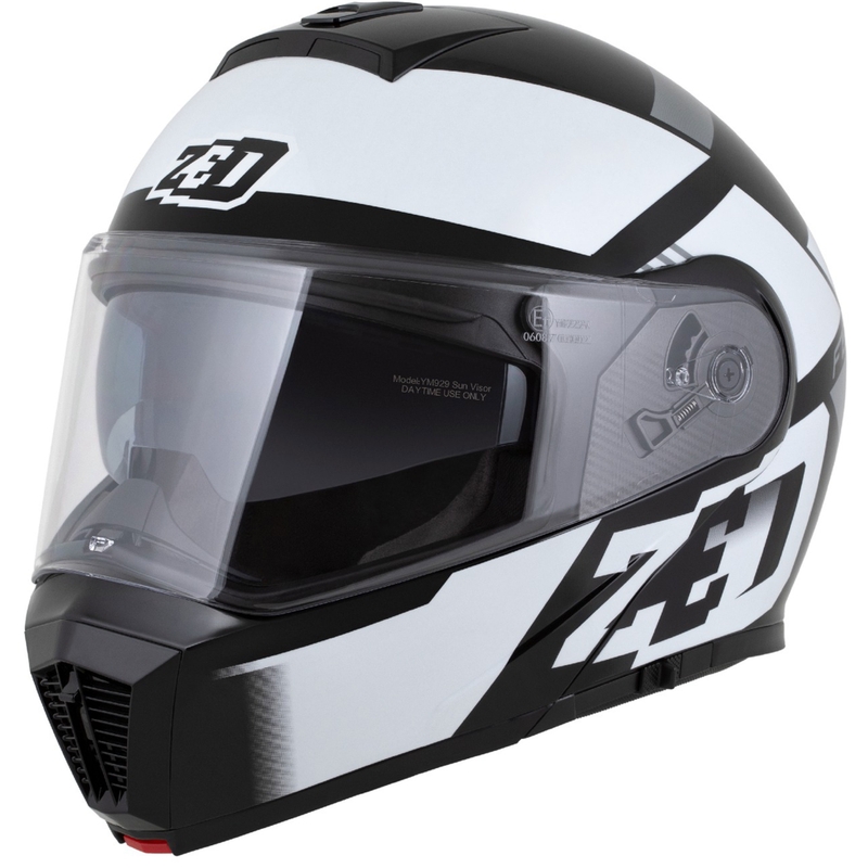 Kask motocyklowy składany ZED F19 czarno-biało-szary