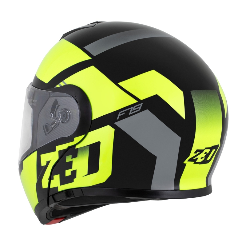 Kask motocyklowy składany ZED F19 czarno-fluo żółty