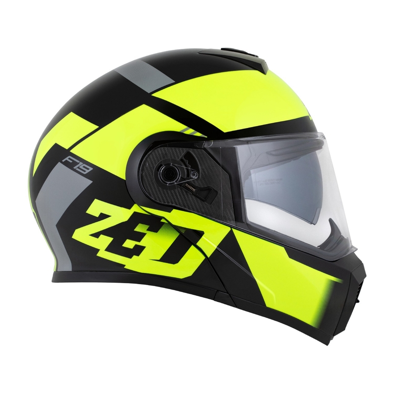 Kask motocyklowy składany ZED F19 czarno-fluo żółty