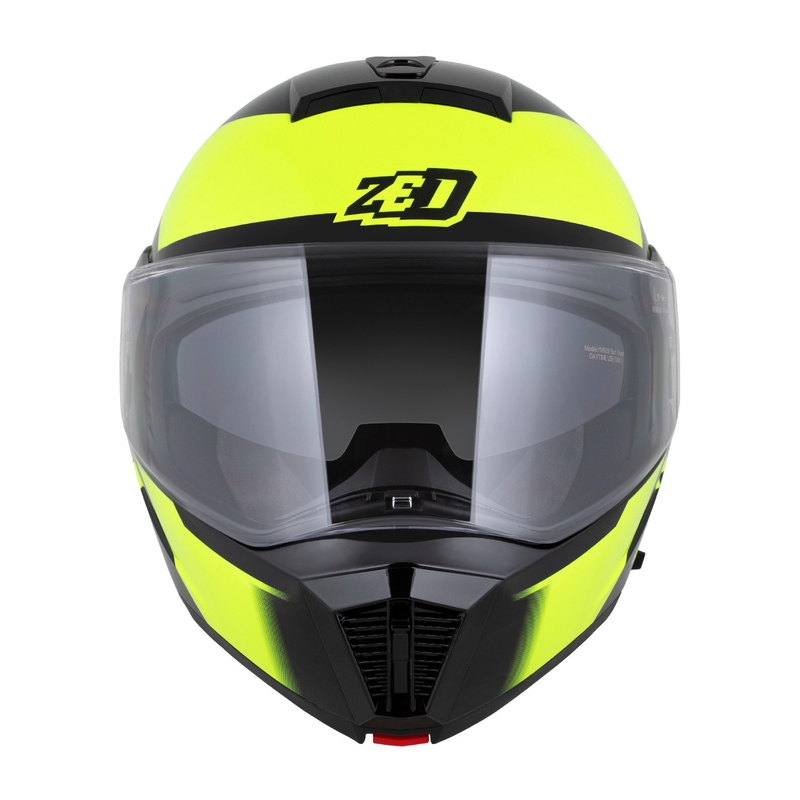 Kask motocyklowy składany ZED F19 czarno-fluo żółty