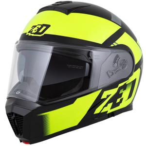 Kask motocyklowy składany ZED F19 czarno-fluo żółty