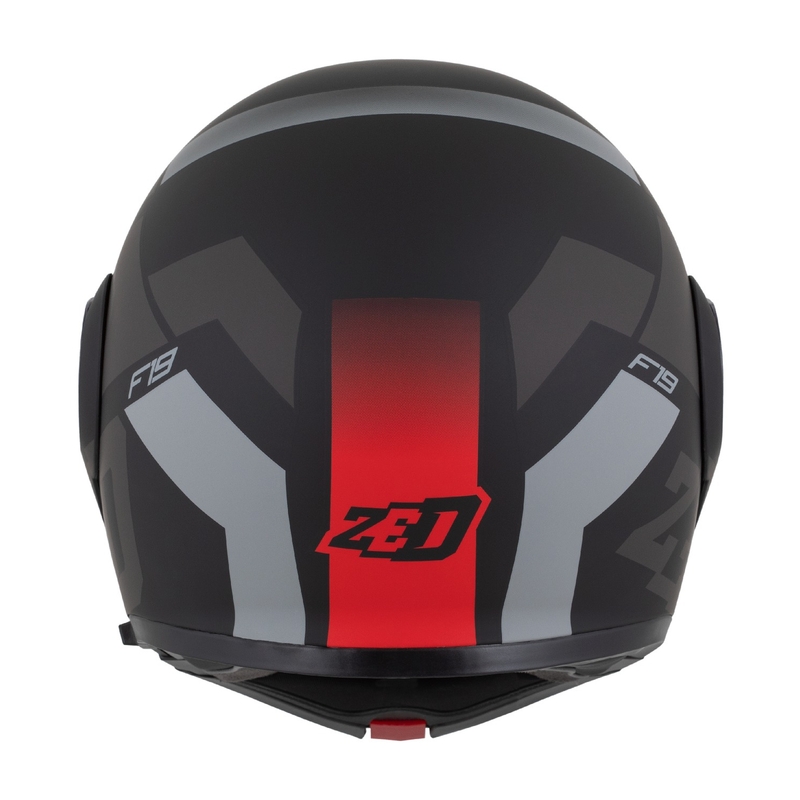 Kask motocyklowy składany ZED F19 matowy czarno-fluo czerwono-szary