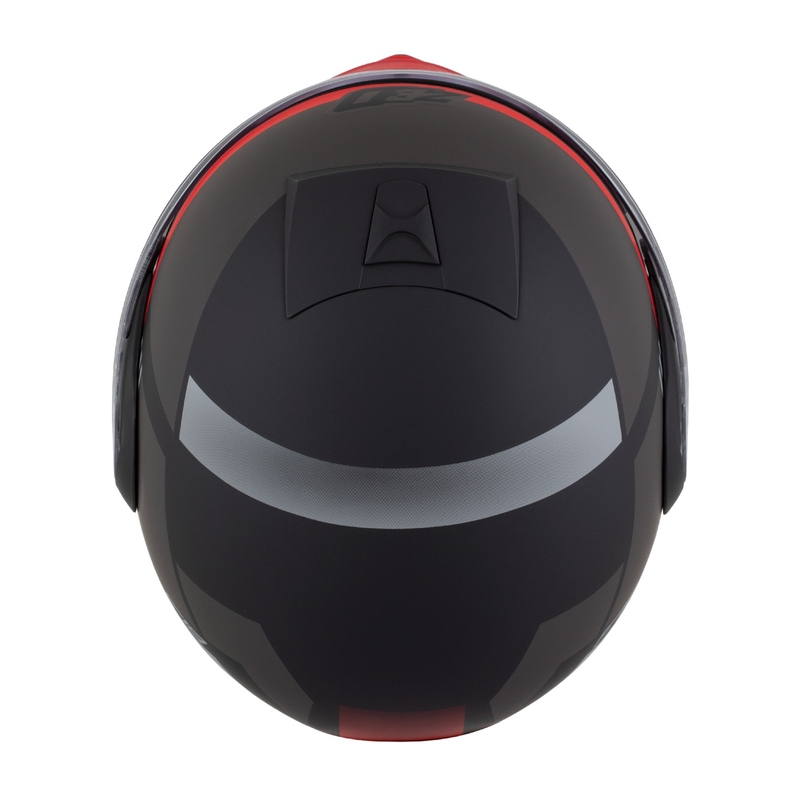 Kask motocyklowy składany ZED F19 matowy czarno-fluo czerwono-szary