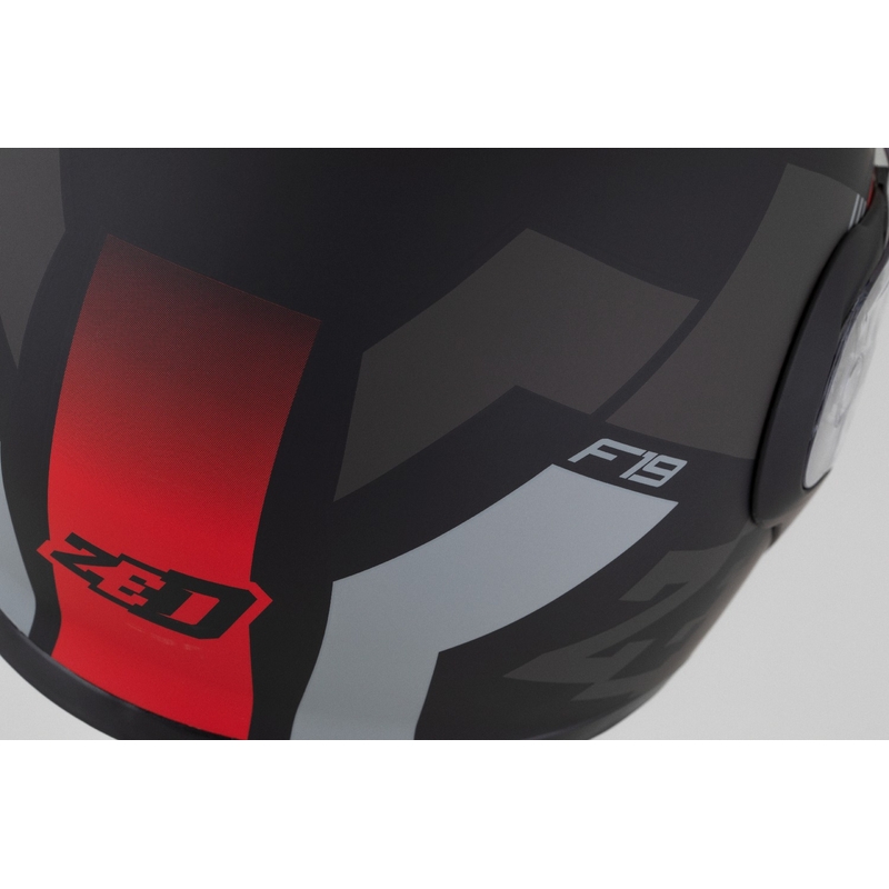 Kask motocyklowy składany ZED F19 matowy czarno-fluo czerwono-szary