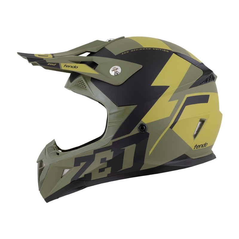 Dziecięcy kask motocrossowy ZED X1.9 Tendo ciemnozielony-jasnozielony