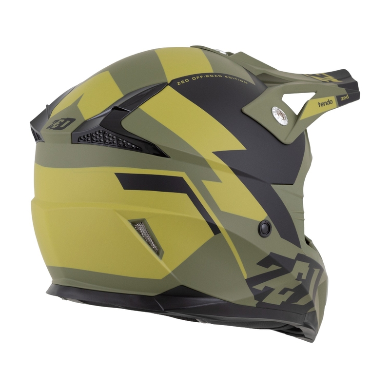 Dziecięcy kask motocrossowy ZED X1.9 Tendo ciemnozielony-jasnozielony