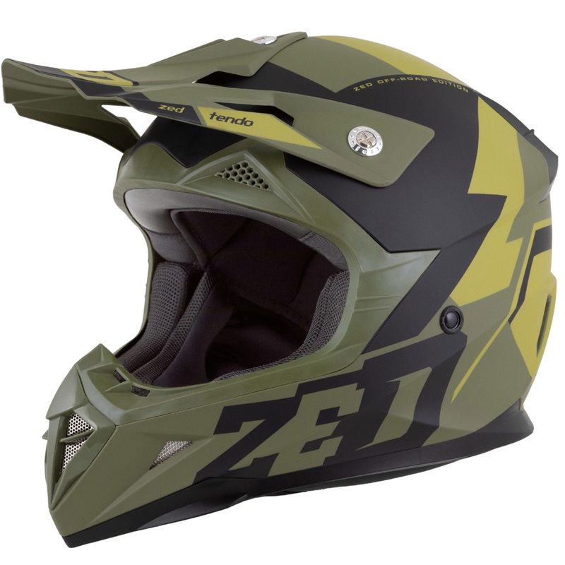 Dziecięcy kask motocrossowy ZED X1.9 Tendo ciemnozielony-jasnozielony