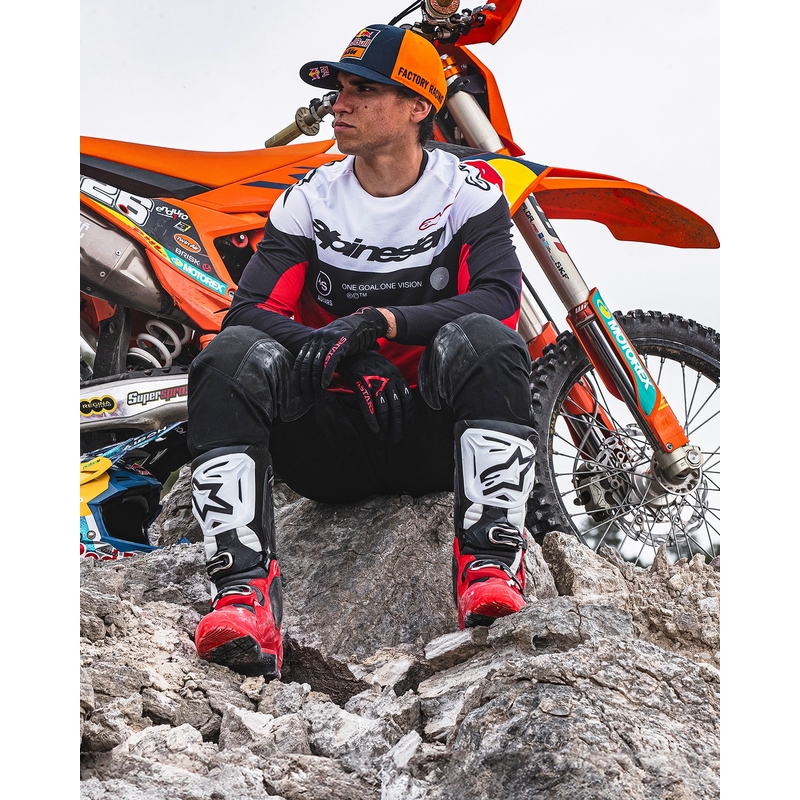 Buty motocyklowe Alpinestars Tech 10 Enduro czerwono-czarno-białe