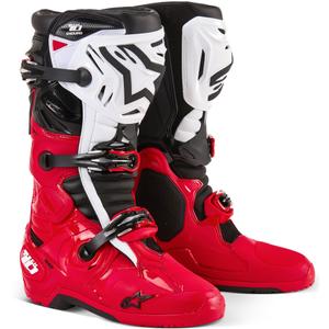 Buty motocyklowe Alpinestars Tech 10 Enduro czerwono-czarno-białe