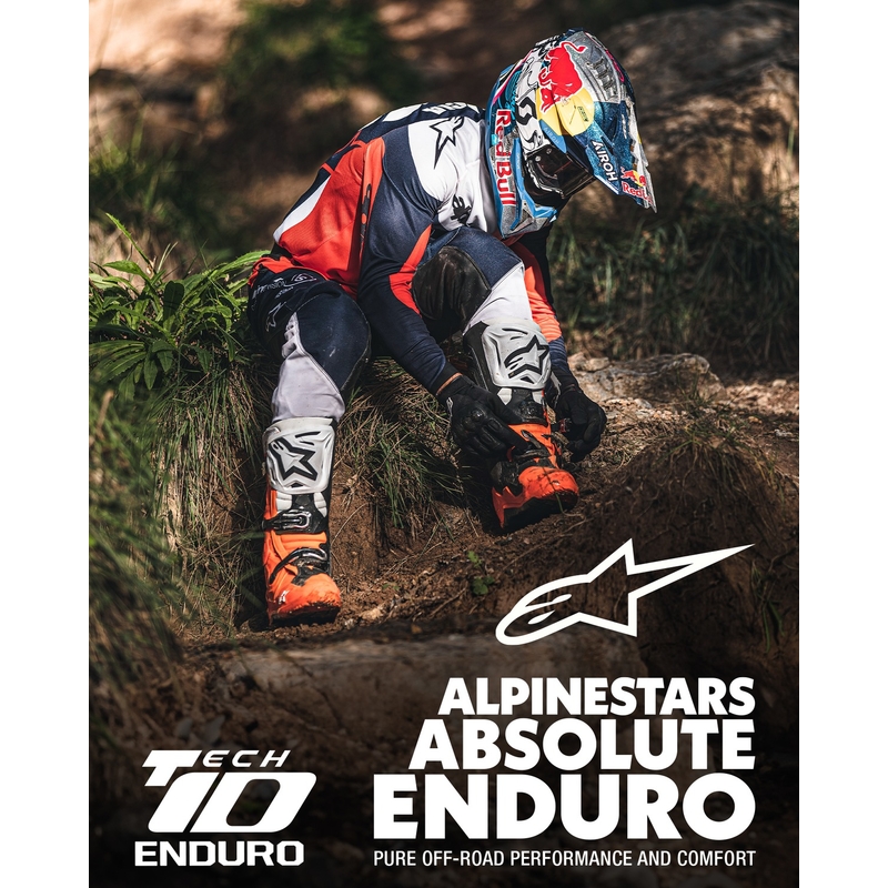 Buty motocyklowe Alpinestars Tech 10 Enduro fluo pomarańczowo-czarno-białe