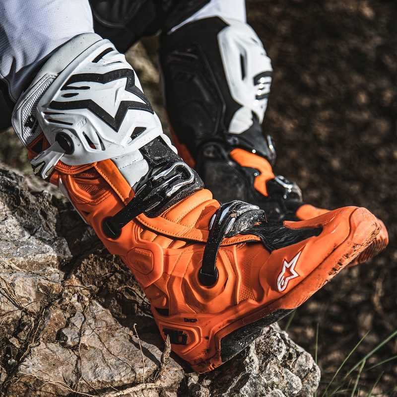 Buty motocyklowe Alpinestars Tech 10 Enduro fluo pomarańczowo-czarno-białe