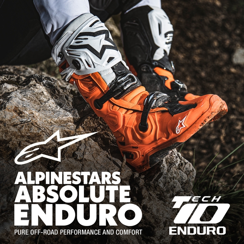 Buty motocyklowe Alpinestars Tech 10 Enduro fluo pomarańczowo-czarno-białe