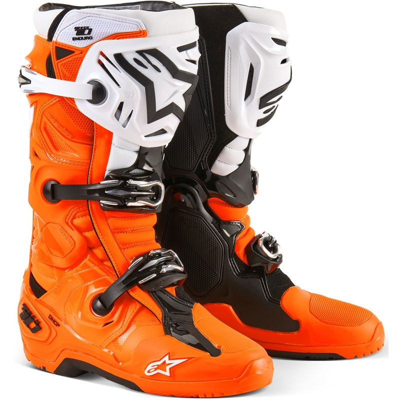 Buty motocyklowe Alpinestars Tech 10 Enduro fluo pomarańczowo-czarno-białe