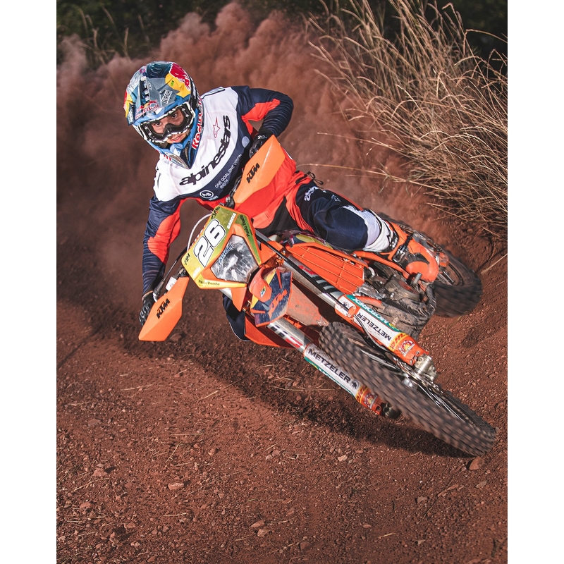 Spodnie motocrossowe Alpinestars PRO-Dura niebiesko-pomarańczowo-białe