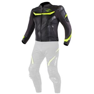 Skórzana kurtka motocyklowa Tschul 875 czarno-fluo żółta wyprzedaż