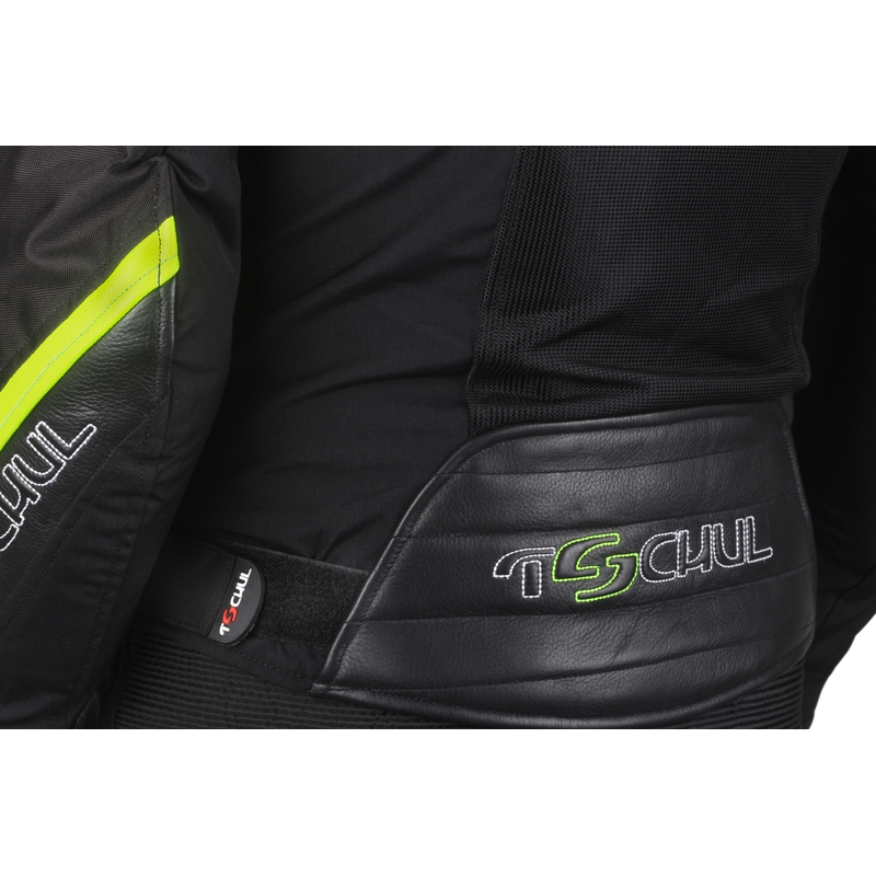 Skórzana kurtka motocyklowa Tschul 875 czarno-fluo żółta wyprzedaż