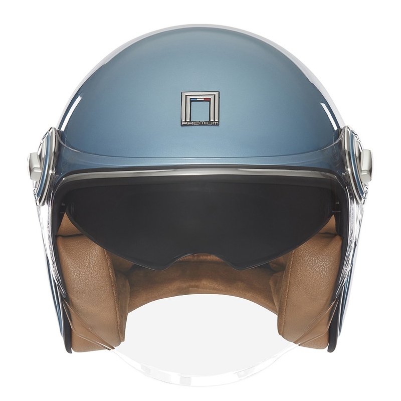 Kask motocyklowy otwarty Nox Premium Heritage turkusowy
