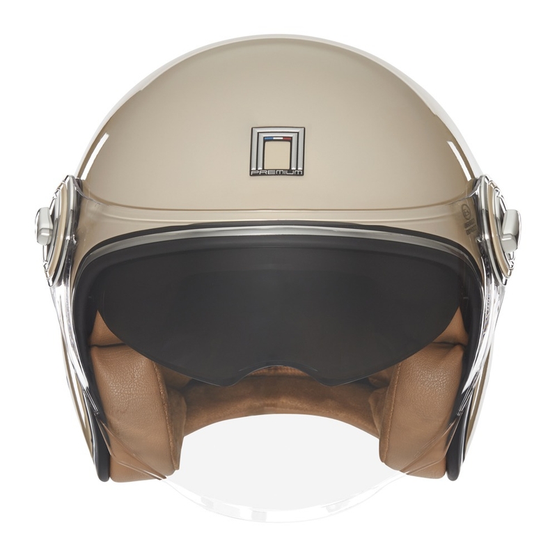 Kask motocyklowy otwarty Nox Premium Heritage beżowy