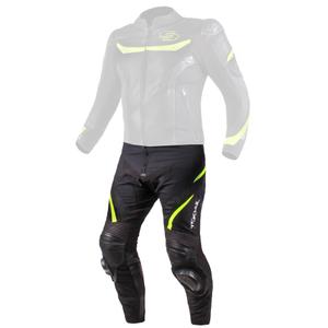 Skórzane spodnie motocyklowe Tschul 875 czarno-fluo żółte
