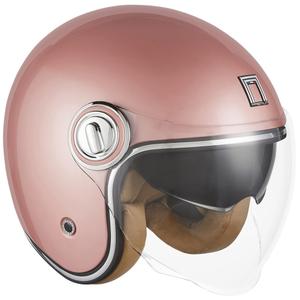 Kask motocyklowy otwarty NOX PREMIUM Heritage w kolorze różowego złota