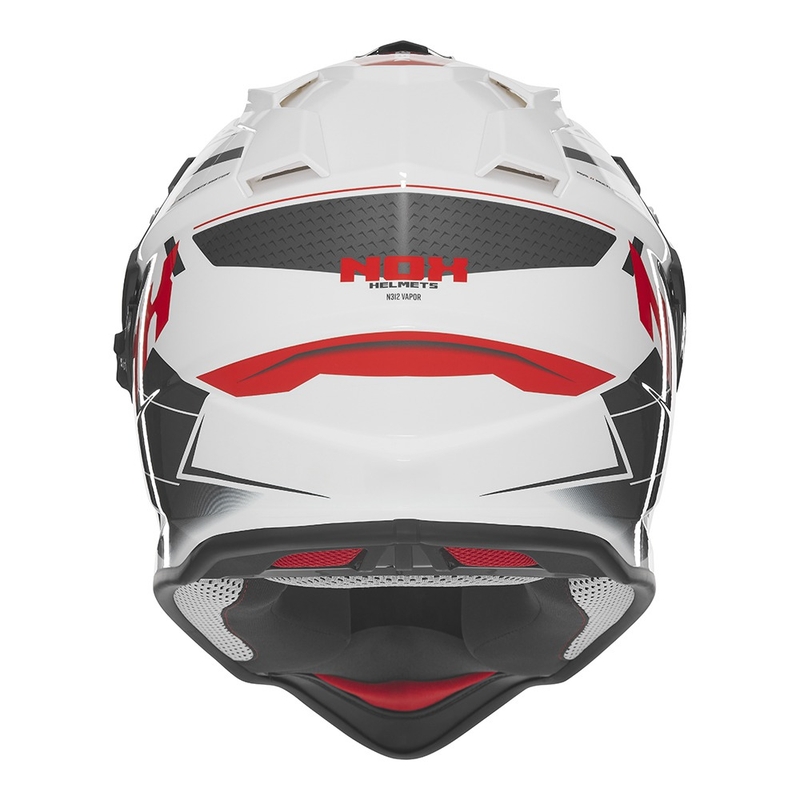 Kask motocyklowy enduro NOX N312 Vapor biało-czarno-czerwony