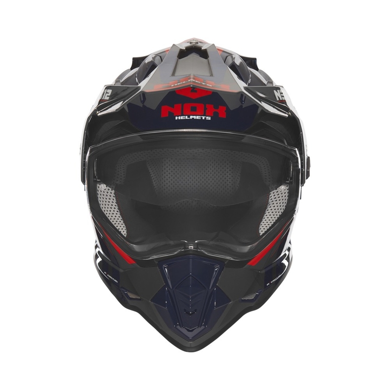 Kask motocyklowy enduro NOX N312 Vapor czarno-niebiesko-czerwony