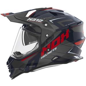 Kask motocyklowy enduro NOX N312 Vapor czarno-niebiesko-czerwony