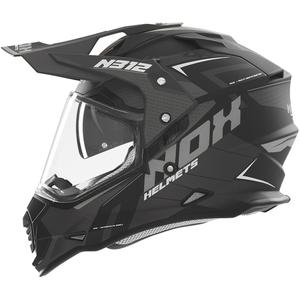 Kask motocyklowy enduro NOX N312 Vapor mat czarno-szary