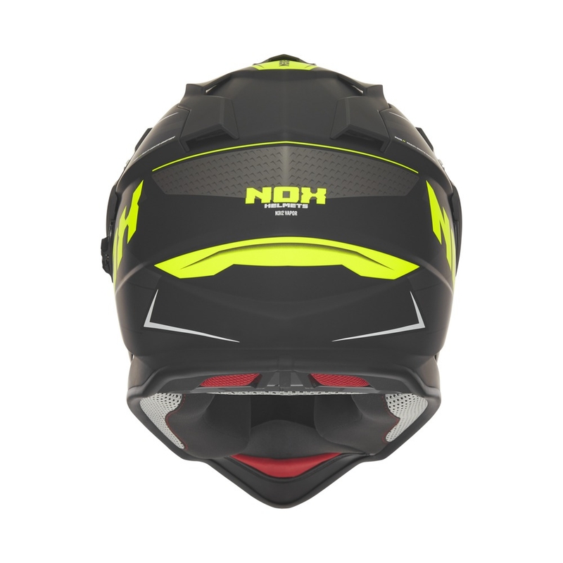 Kask motocyklowy enduro NOX N312 Vapor matowy czarno-żółty