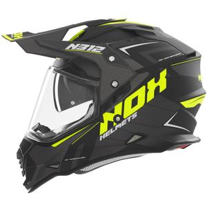 Kask motocyklowy enduro NOX N312 Vapor matowy czarno-żółty