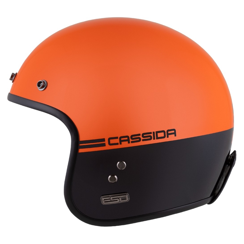 Kask motocyklowy Cassida Eso Super Hooligan otwarty czarno-pomarańczowy perłowy