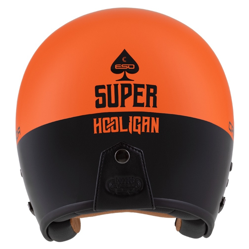 Kask motocyklowy Cassida Eso Super Hooligan otwarty czarno-pomarańczowy perłowy