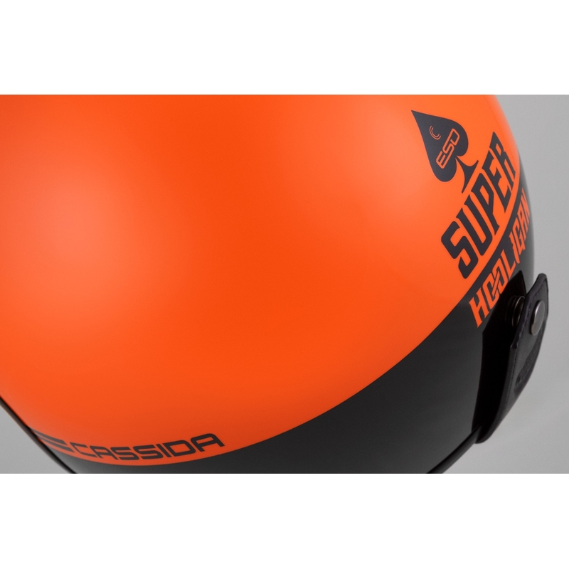 Kask motocyklowy Cassida Eso Super Hooligan otwarty czarno-pomarańczowy perłowy