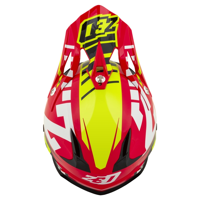 Dziecięcy kask motocyklowy ZED X1.9D Targa czerwono-fluo-żółto-czarno-biały