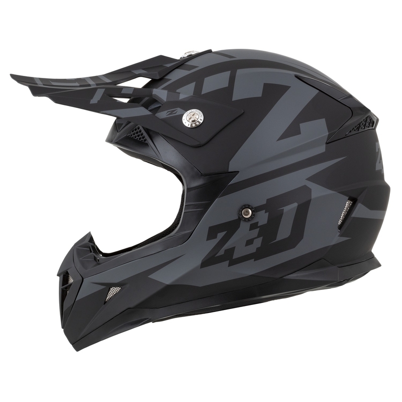 Kask motocyklowy ZED X1.9D Targa dla dzieci, matowy, szaro-czarny
