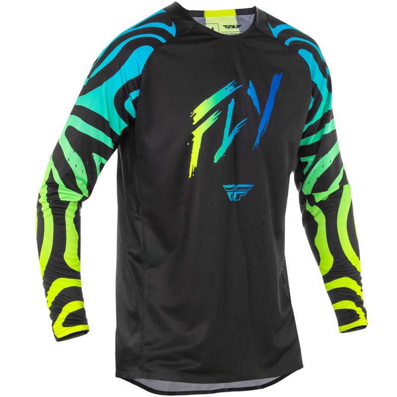 Koszulka motocrossowa FLY Racing Evolution czarno-niebiesko-fluo żółta