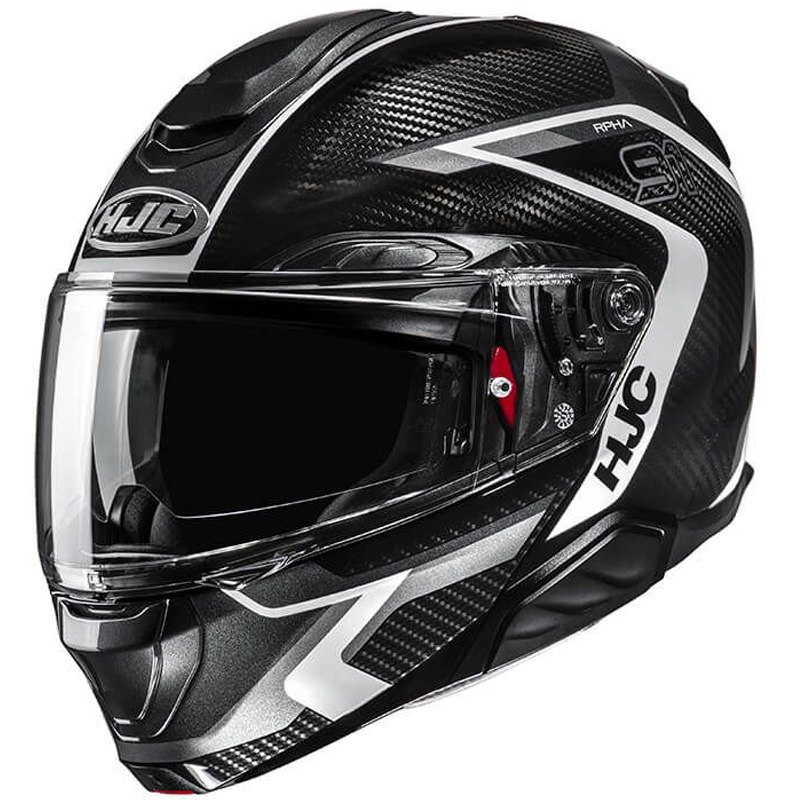 Kask motocyklowy typu flip-up HJC RPHA 91 CARBON Lagos MC5 czarno-szary