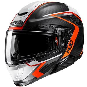 Kask motocyklowy typu flip-up HJC RPHA 91 CARBON Lagos MC6HSF czarno-szaro-pomarańczowy