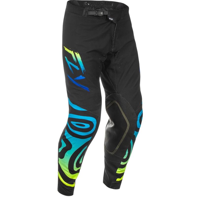 Spodnie motocrossowe FLY Racing Evolution czarno-niebiesko-fluo żółte